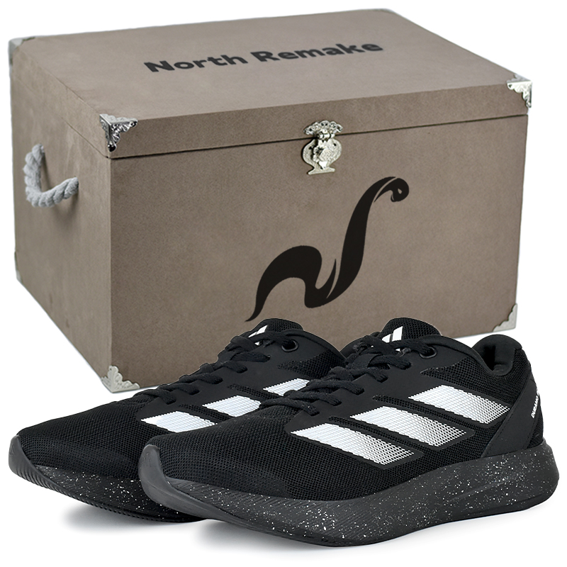 

Adidas Дурамо RC амортизирующие и дышащие низкие кроссовки унисекс черно-белые черно-белые подарочная упаковка 4, цвет Black White-Gift Box 4