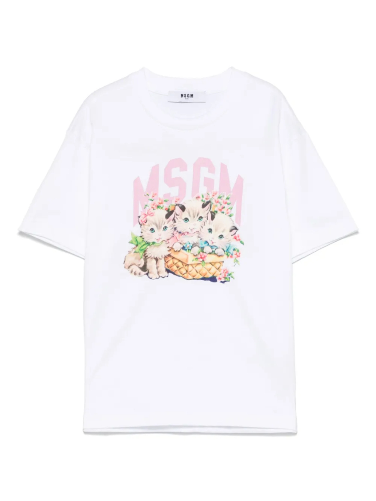 

MSGM Kids футболка с графичным принтом, белый