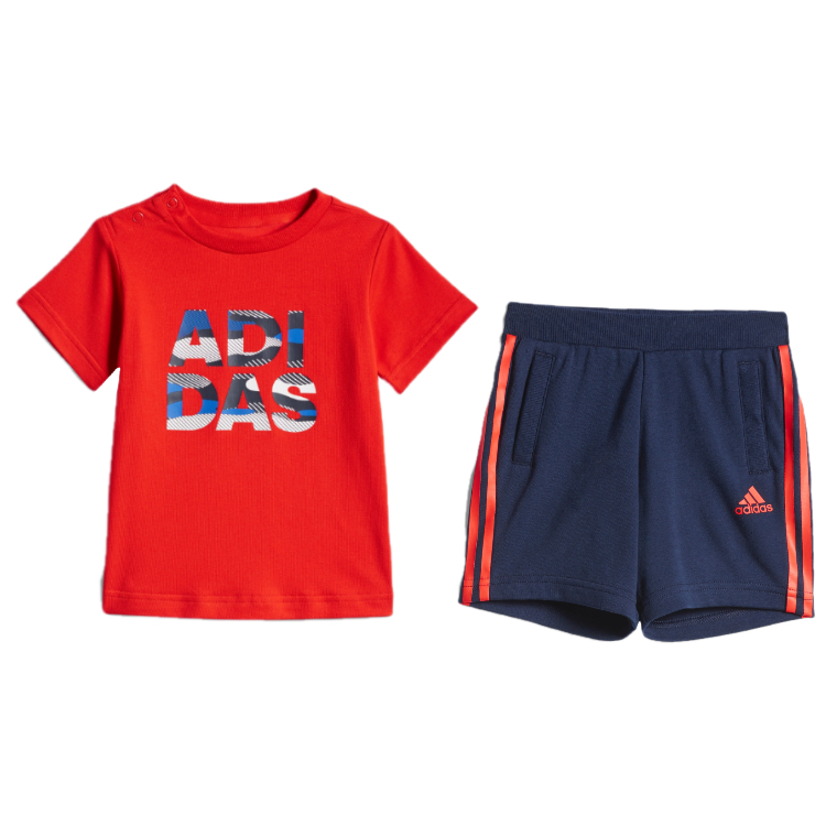 Повседневная спортивная одежда для малышей Adidas, Ярко-розовый/Темно-синий+Темно-синий/Ярко-розовый флуоресцентный — фото 2