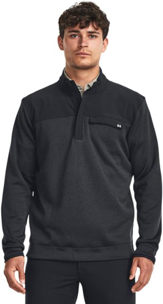 

Толстовка Under Armour Drive Storm Sweaterfleece с молнией до середины груди, (001) Black/White/White