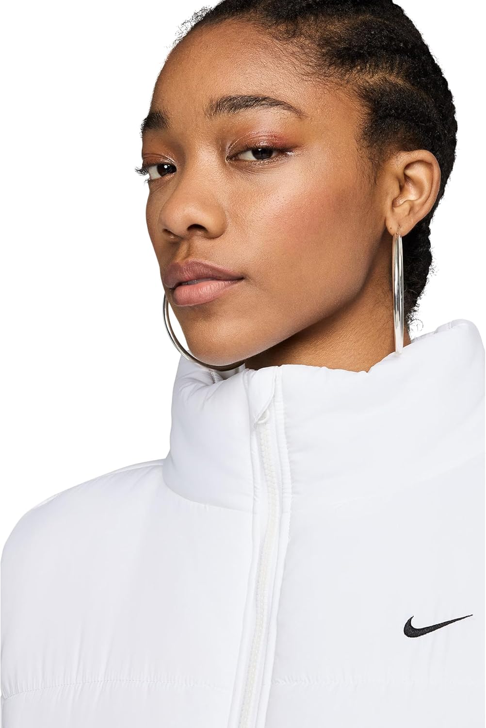 Женский спортивный жилет Nike Therma-fit с синтетическим утеплителем, белый/черный — фото 3