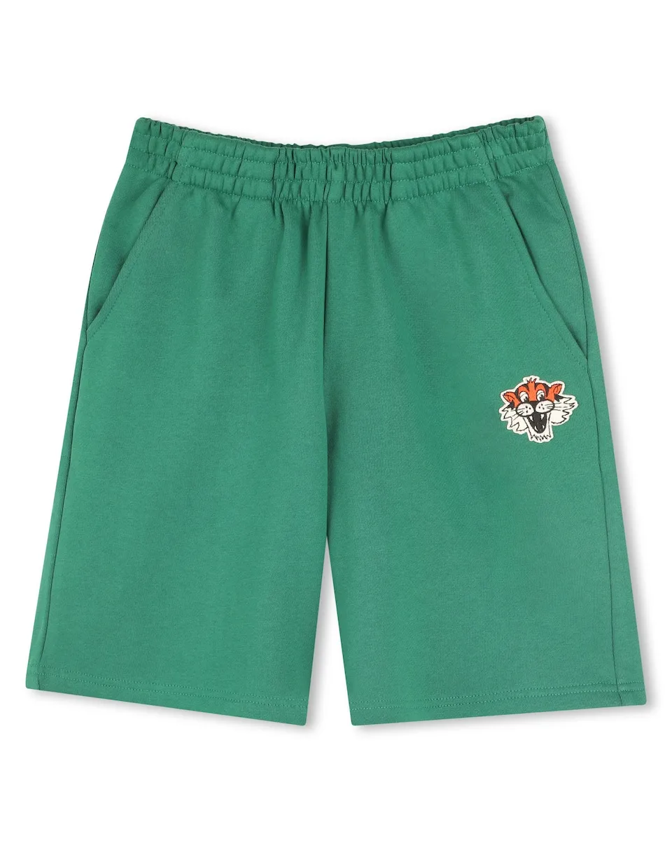 

Детские бермуды зеленого цвета из хлопка Kenzo Kids