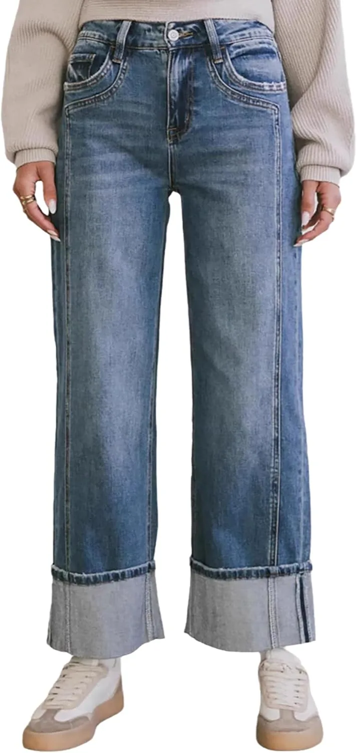 

Женские джинсы прямого кроя mid rise в стиле бойфренд с пачворком и карманами QLAUYIOE