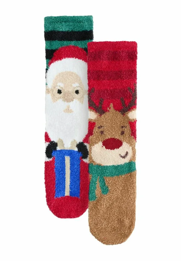Уютные рождественские носки (2 шт. в упаковке) Next, Red Green Santa And Reindeer