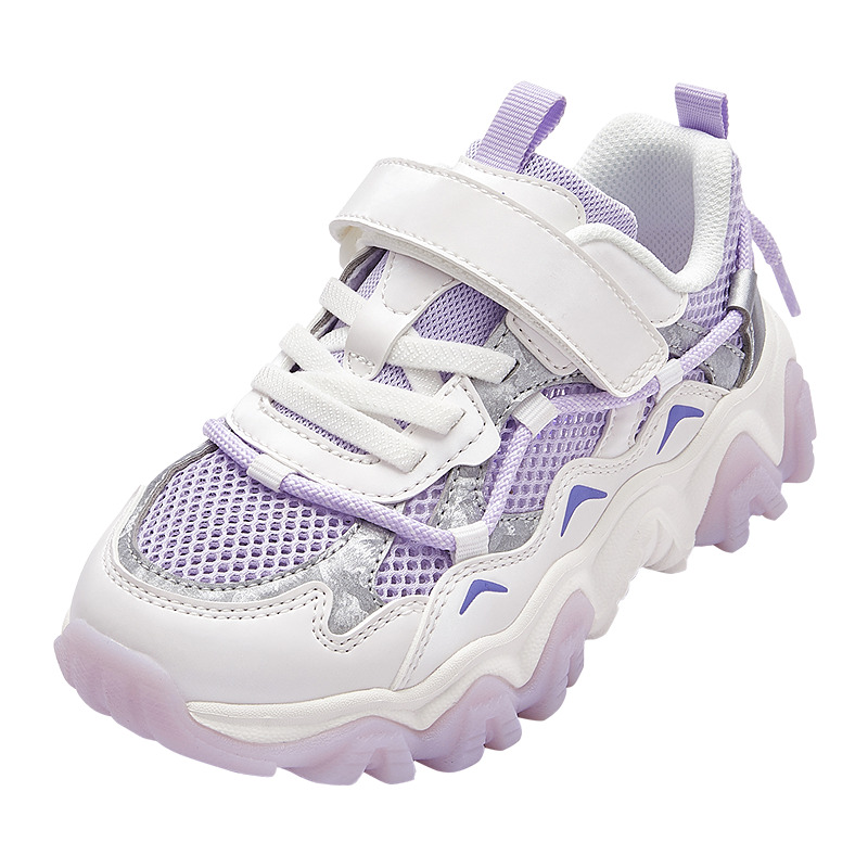 

Низкие детские кроссовки для бега с противоскользящим покрытием, износостойкие, дышащие, легкие, амортизирующие BALABALA, фиолетовый