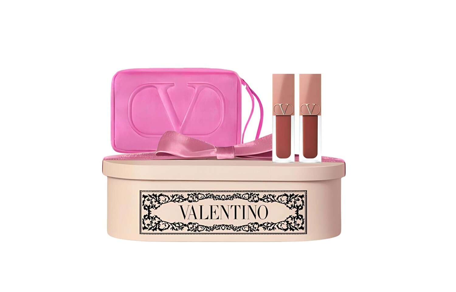 

Набор Limited Edition 2 штуки блеск для губ матовый легко растушевывается стойкий 6,5мл+6,5мл+клатч Valentino