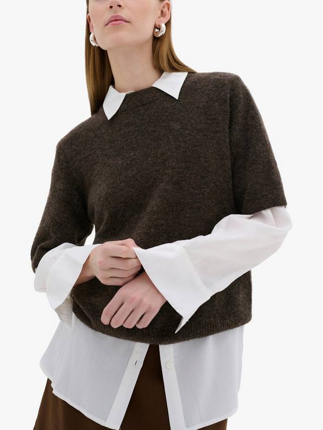 

Джемпер с коротким рукавом из смесовой шерсти тэмми MY ESSENTIAL WARDROBE, цвет Delicioso Melange