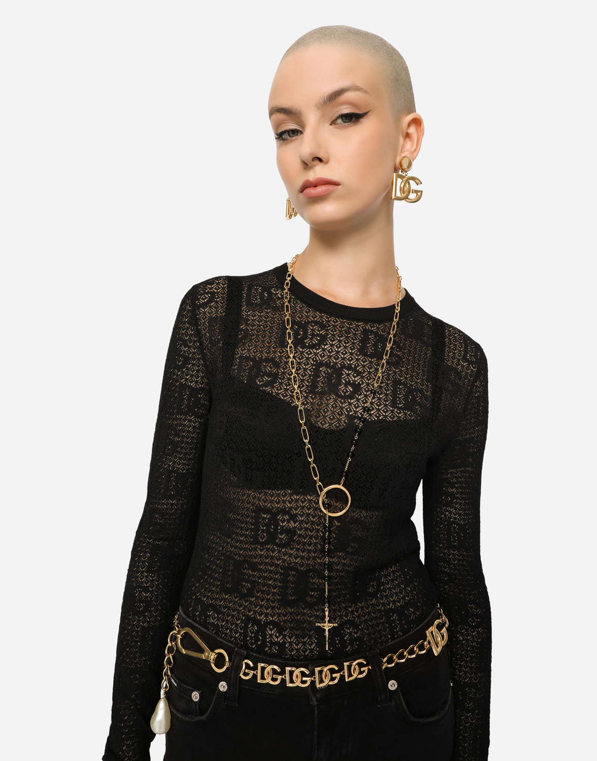 Колье-четки с цепочными деталями Dolce & Gabbana, золото — фото 2
