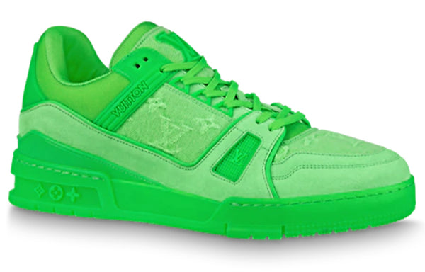 Кроссовки x virgin abloh trainer sneakers 'neon green with monogram fabric' Louis Vuitton, зеленый — фото 2