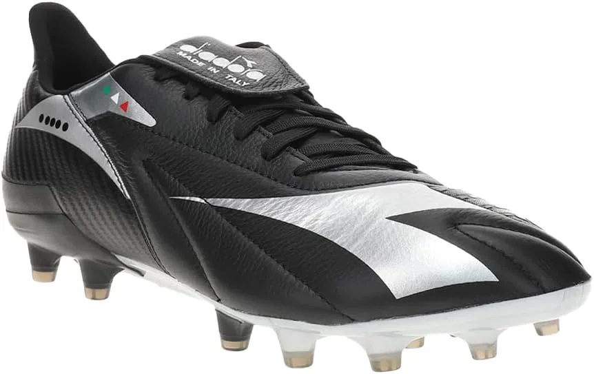 Футбольные бутсы Diadora Maximus Elite ITA T SLX для мужчин для твердого грунта - натуральная кожа премиум-класса, переворачивающийся язычок, ультралегкая подошва, произведено в Италии, черный — фото 2