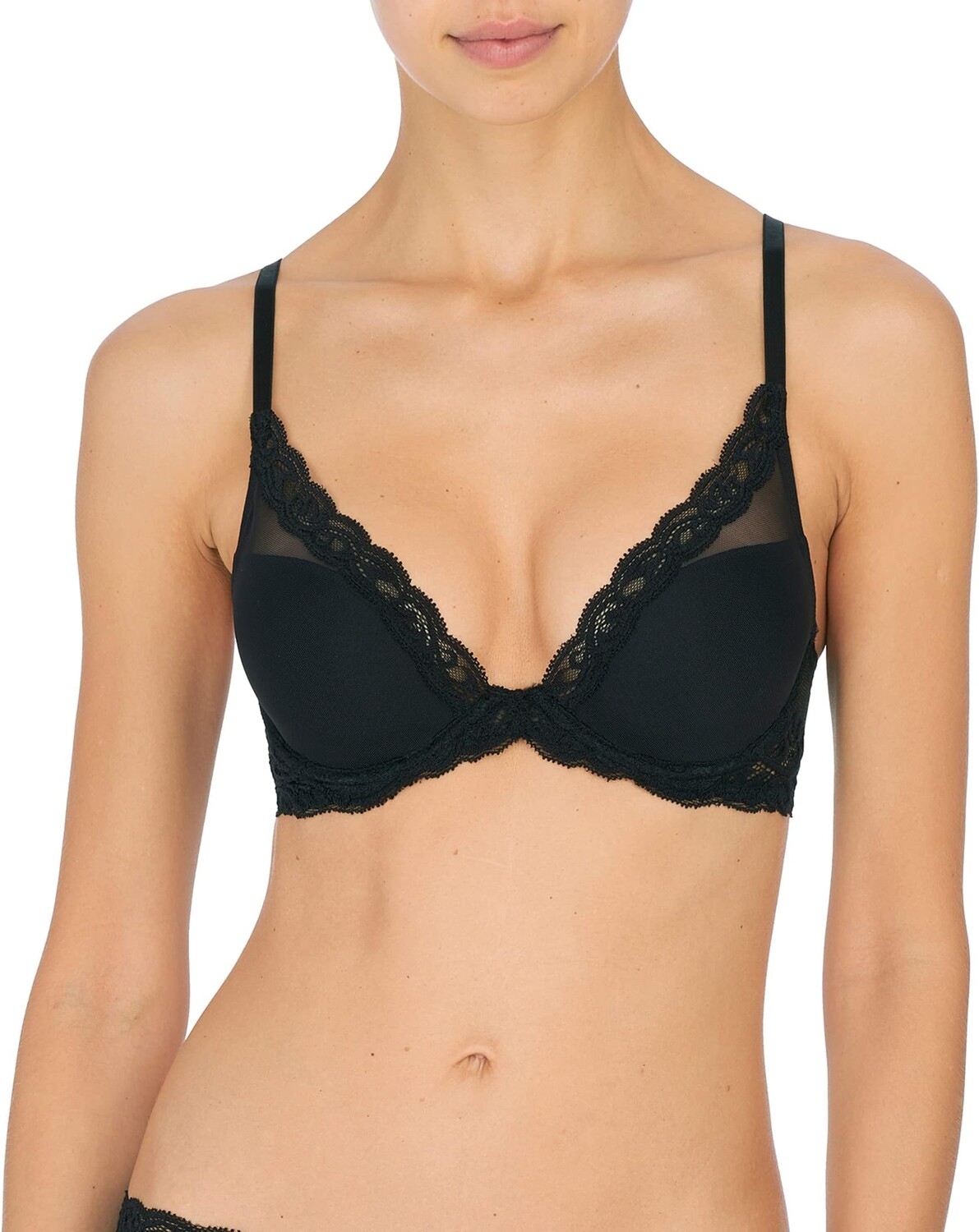 

Бюстгальтер Feathers Contour с глубоким вырезом 730023 Natori, черный