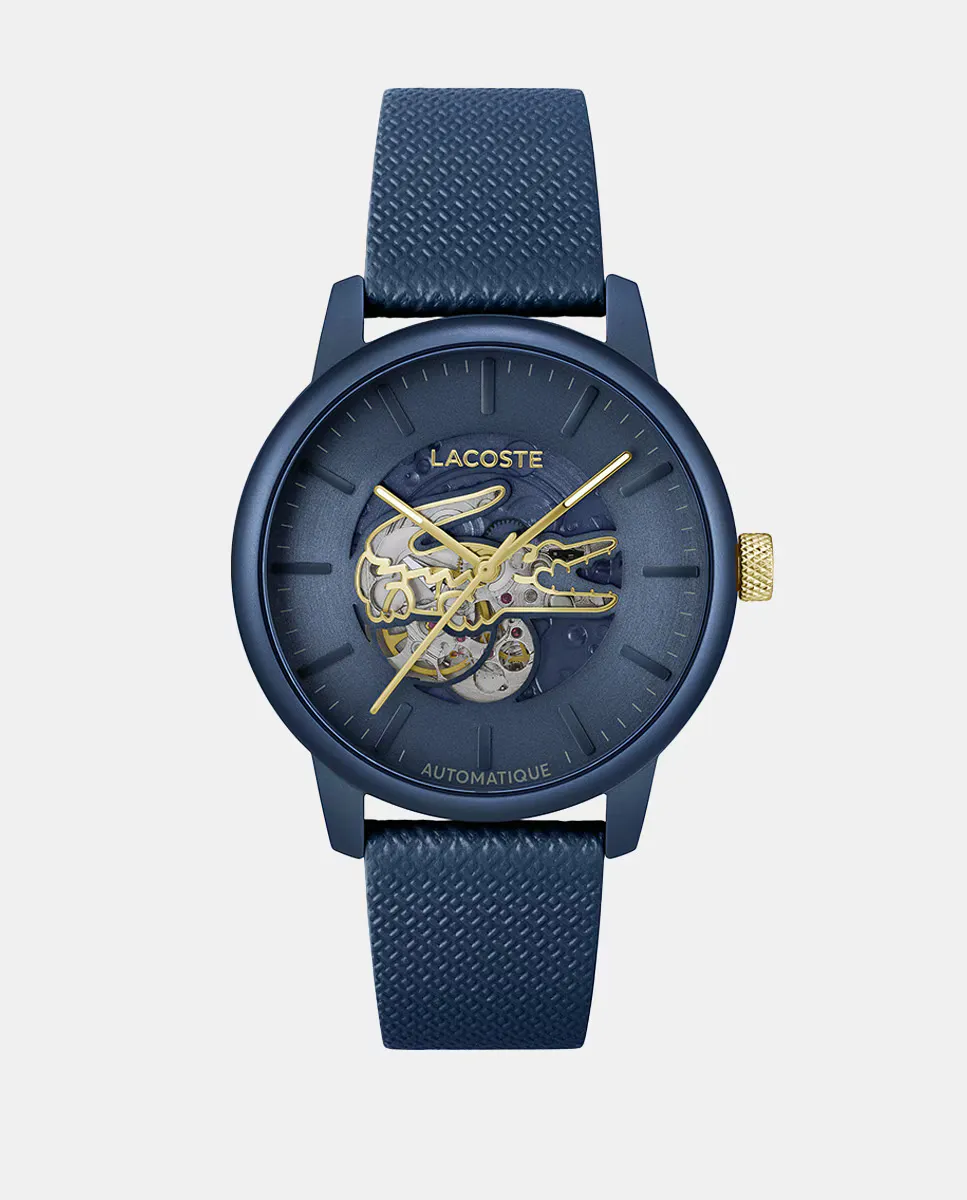 

Lacoste 1212 Automatique 2011385 Синие кожаные мужские часы
