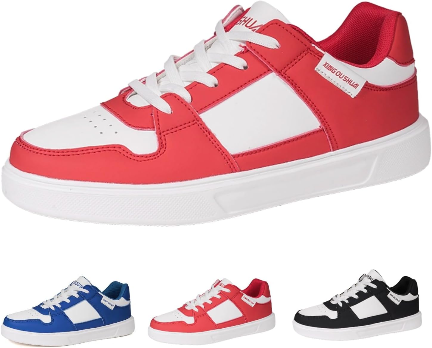 

Женские и мужские модные кроссовки платформы Классические черно-белые цветовые блоки Повседневные легкие спортивные кроссовки для ходьбы и скейтборда Macefil