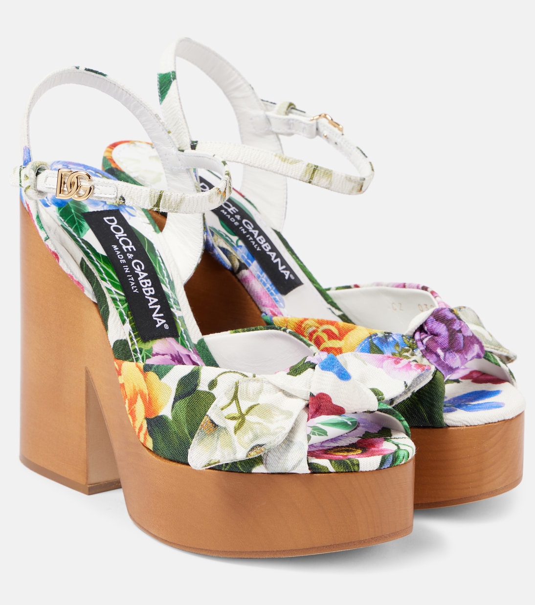 Цветочные жаккардовые сандалии на платформе Dolce&Gabbana, MIX FIORI CRETONNE