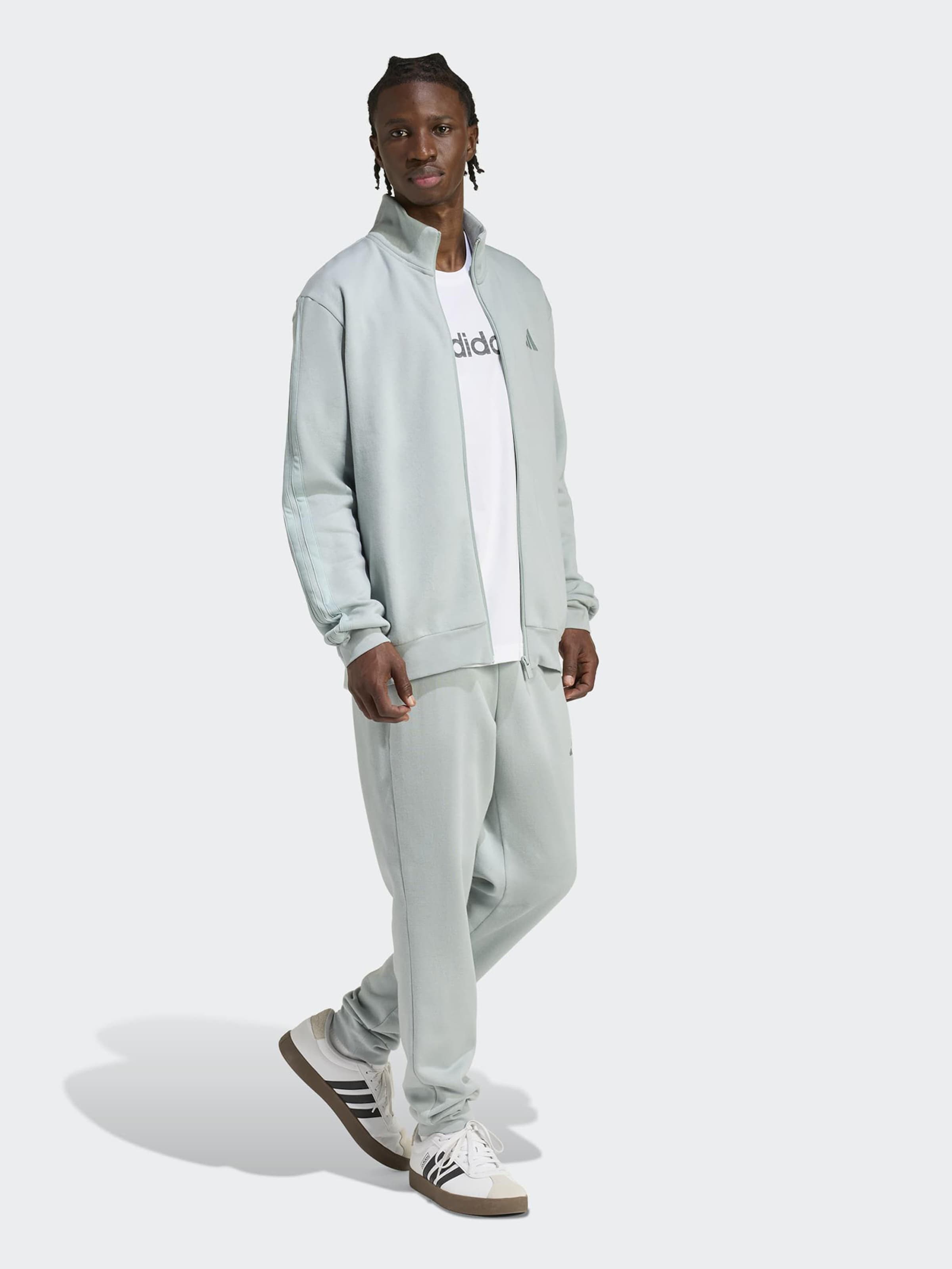 Adidas Sportswear Спортивный костюм '3-STRIPES FLEECE' в пастельно-зеленом цвете — фото 3