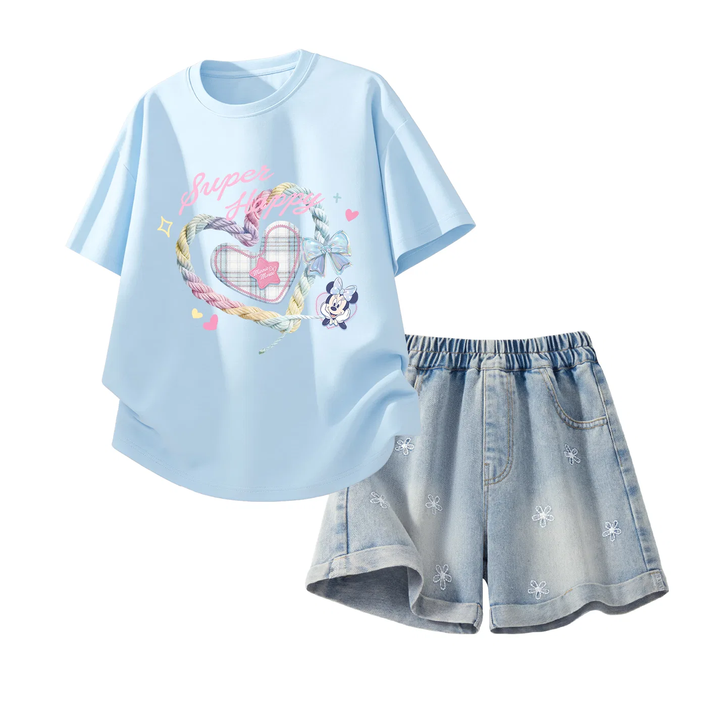 Детский спортивный костюм Disney Kids Casual Sportswear Crew Neck Thin Stretch Breathable, голубой — фото 3