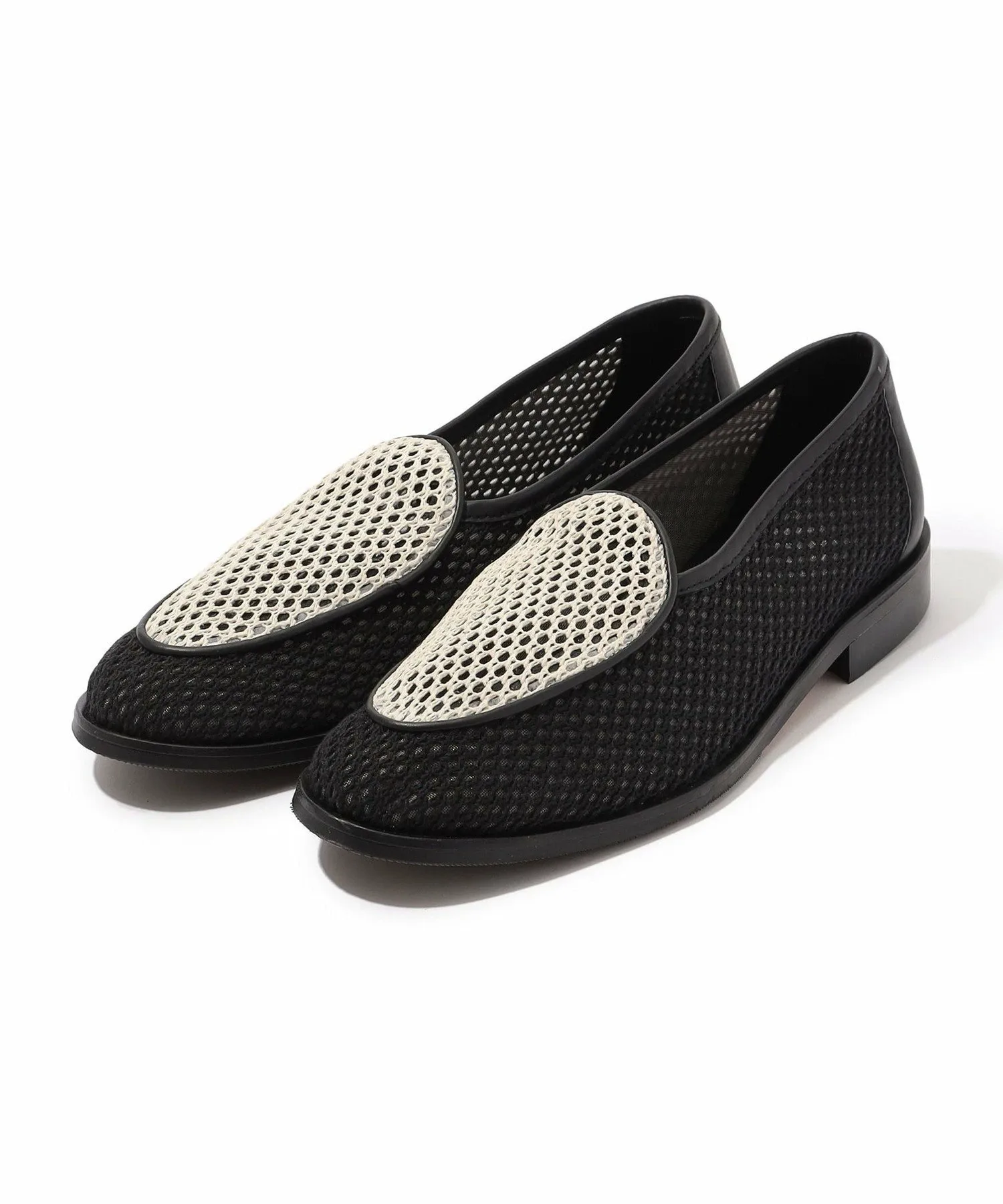 Новые кожаные слипоны SOLOVIERE JACQUE из сетчатой кожи Tomorrowland Goods, 18 Black