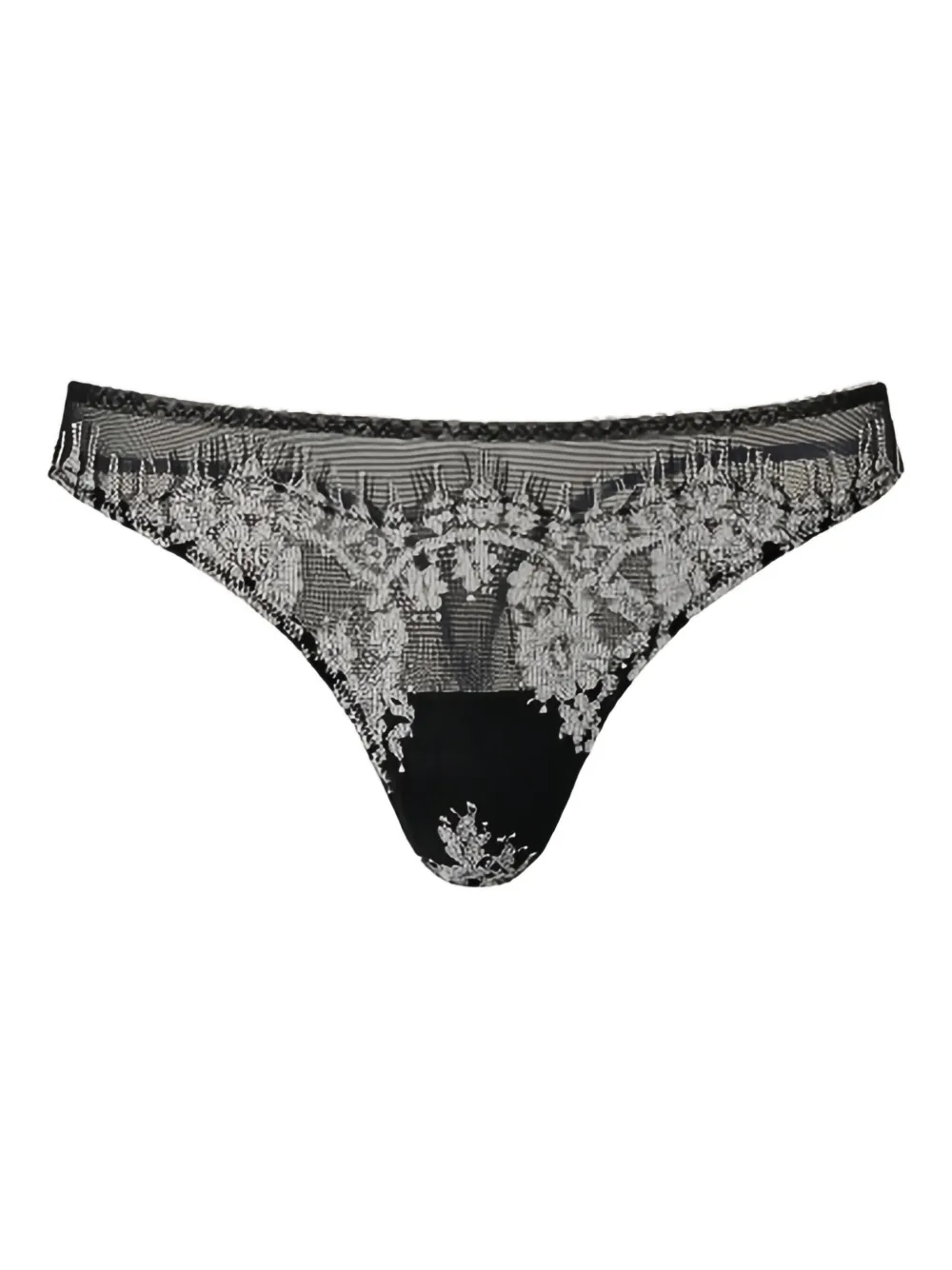 

Стринги с кружевными вставками Twinset, черный