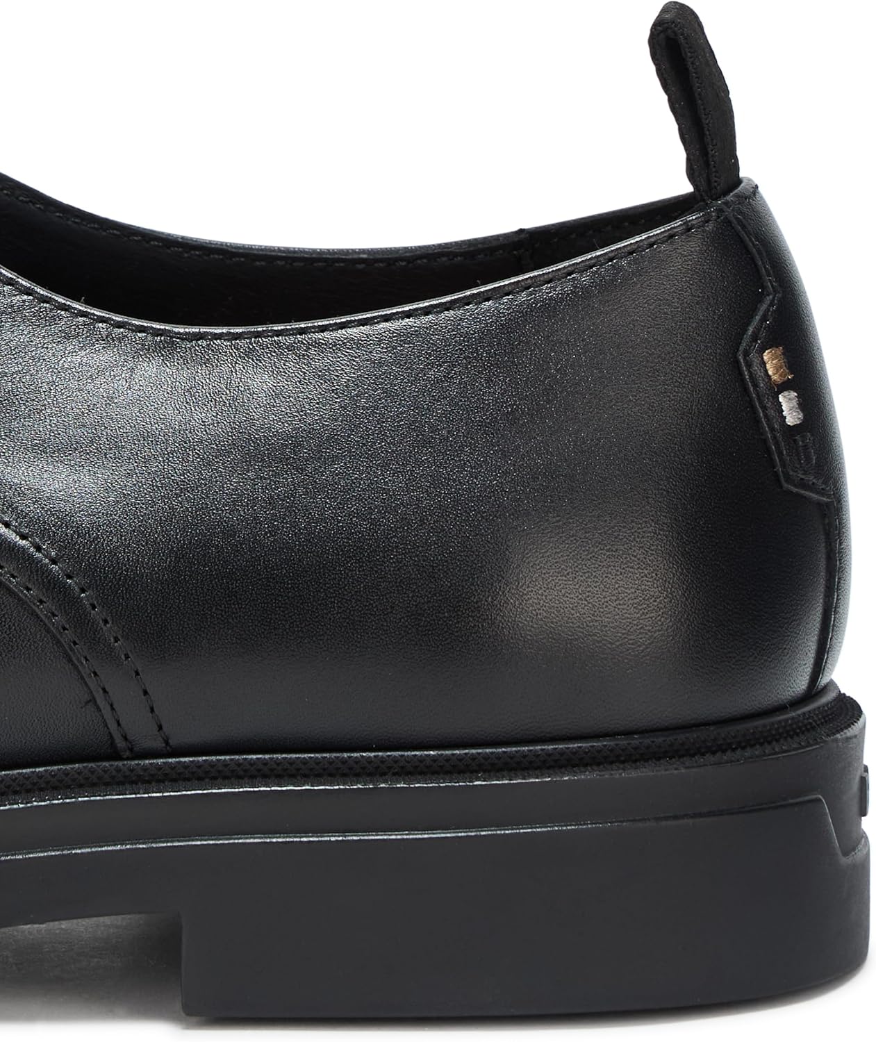 BOSS Мужские туфли Calev Derby из кожи Oxford Flat, Black Gloss — фото 4