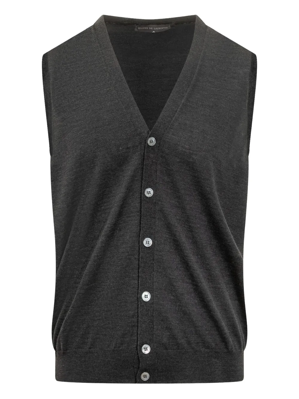 

Шерстяной жилет на пуговицах Filippo De Laurentiis, серый
