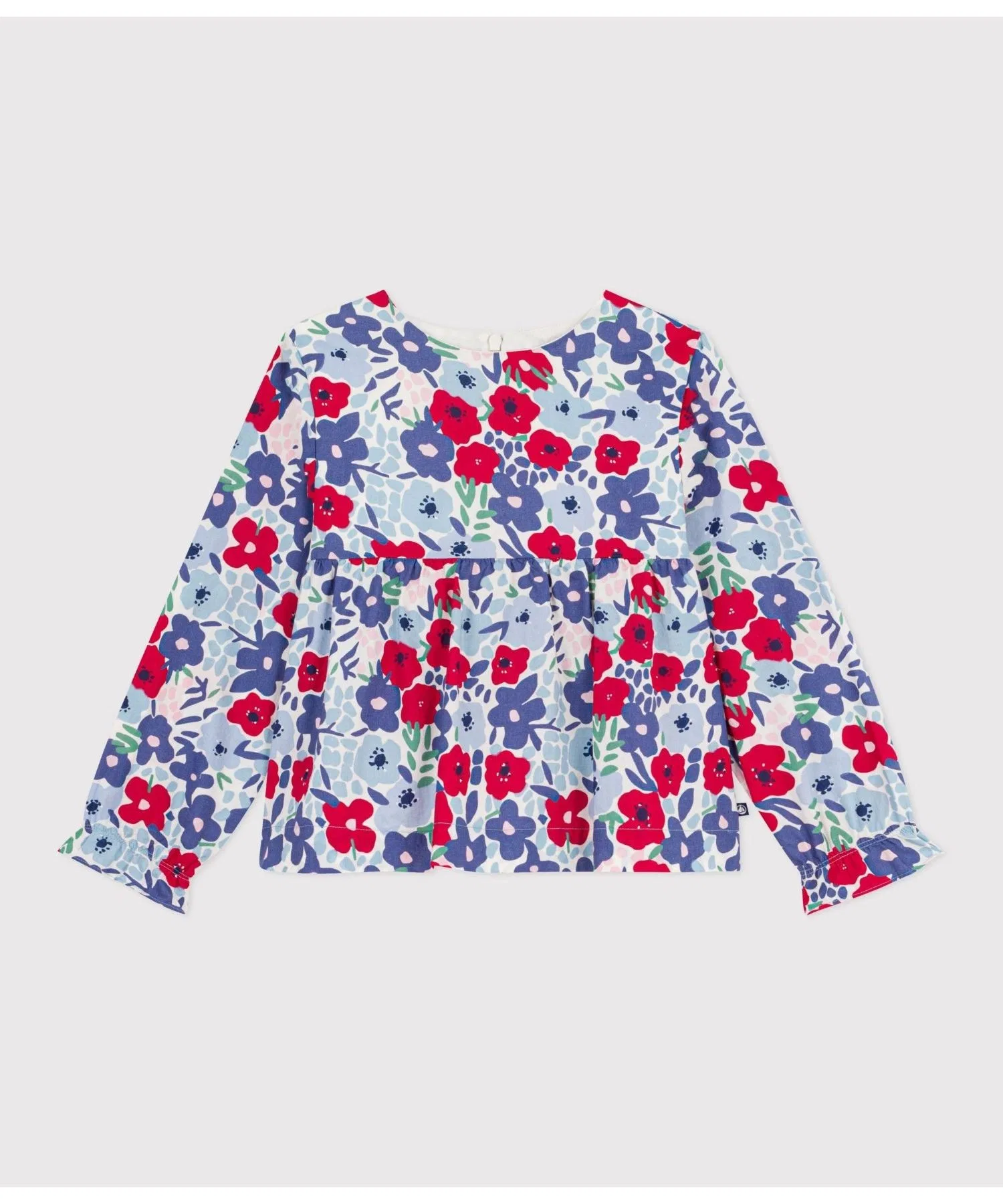 Детская футболка с цветочным принтом PETIT BATEAU белая — фото 4