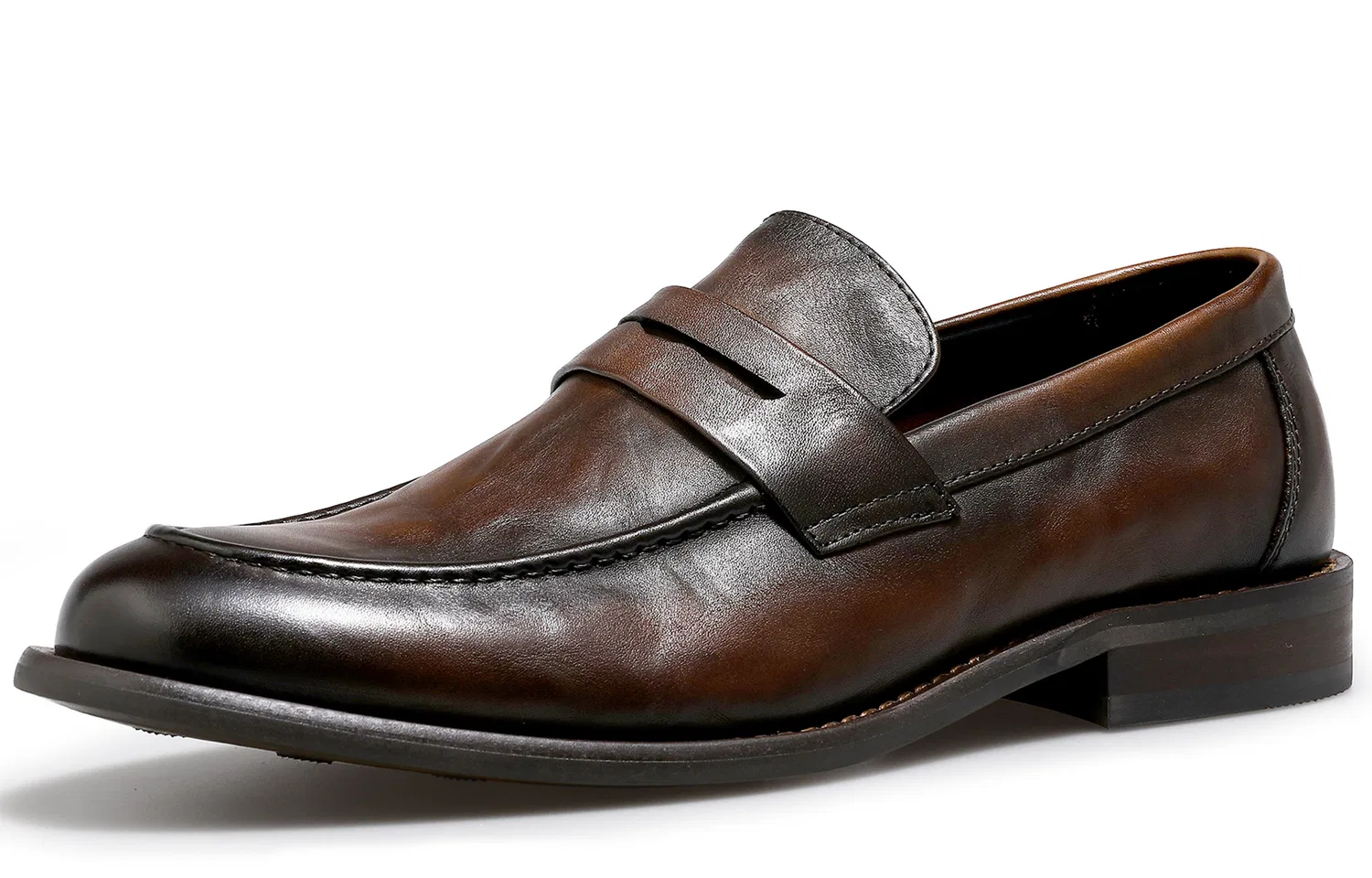 Desai Top Grain Cow Leather Men's Casual Shoes Men's Brown — фото 3