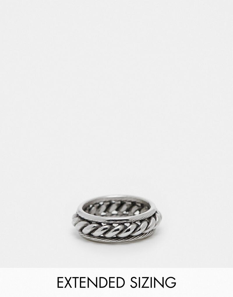 

ASOS DESIGN — Обручальное кольцо из водонепроницаемой нержавеющей стали, оксидированное серебро