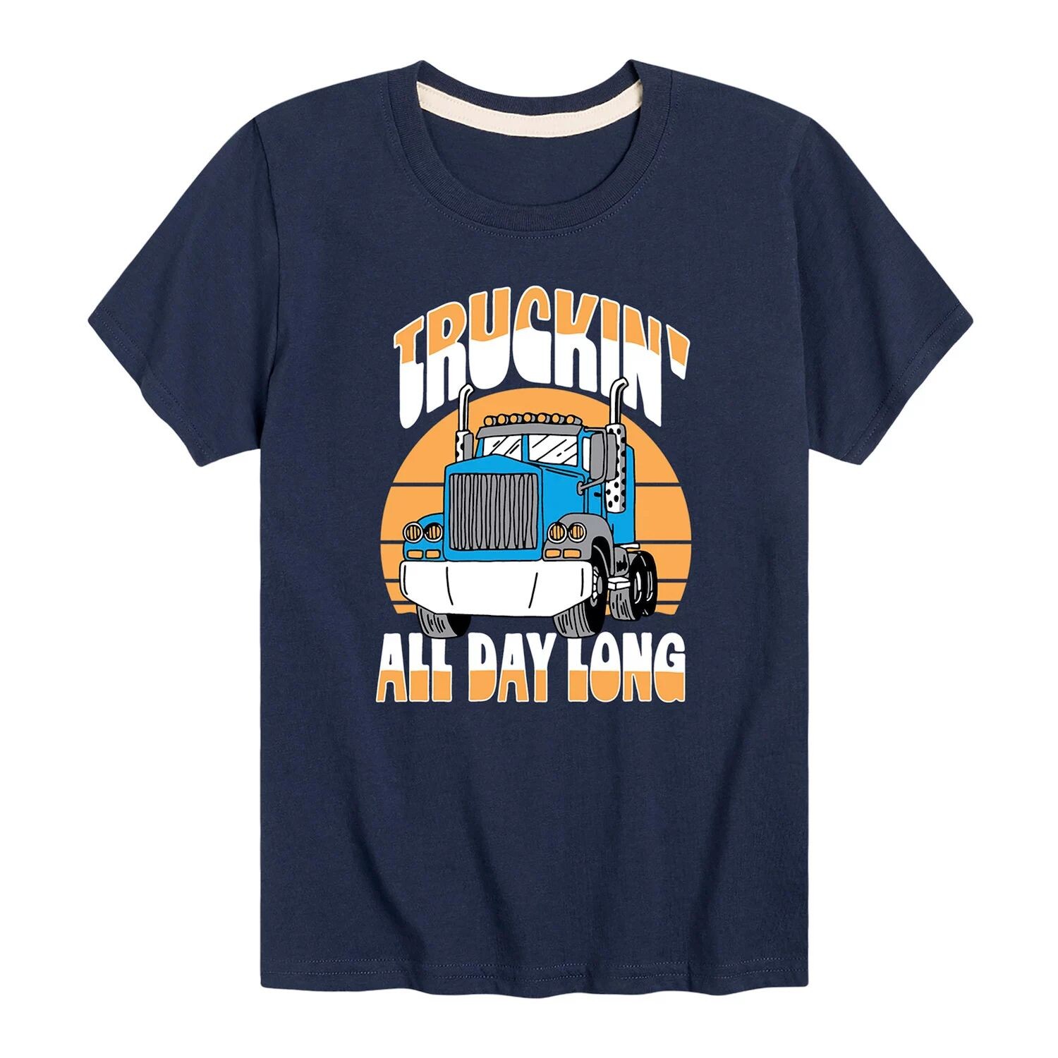 

Футболка с рисунком Truckin' All Day Long для мальчиков 8–20 лет Licensed Character, синий