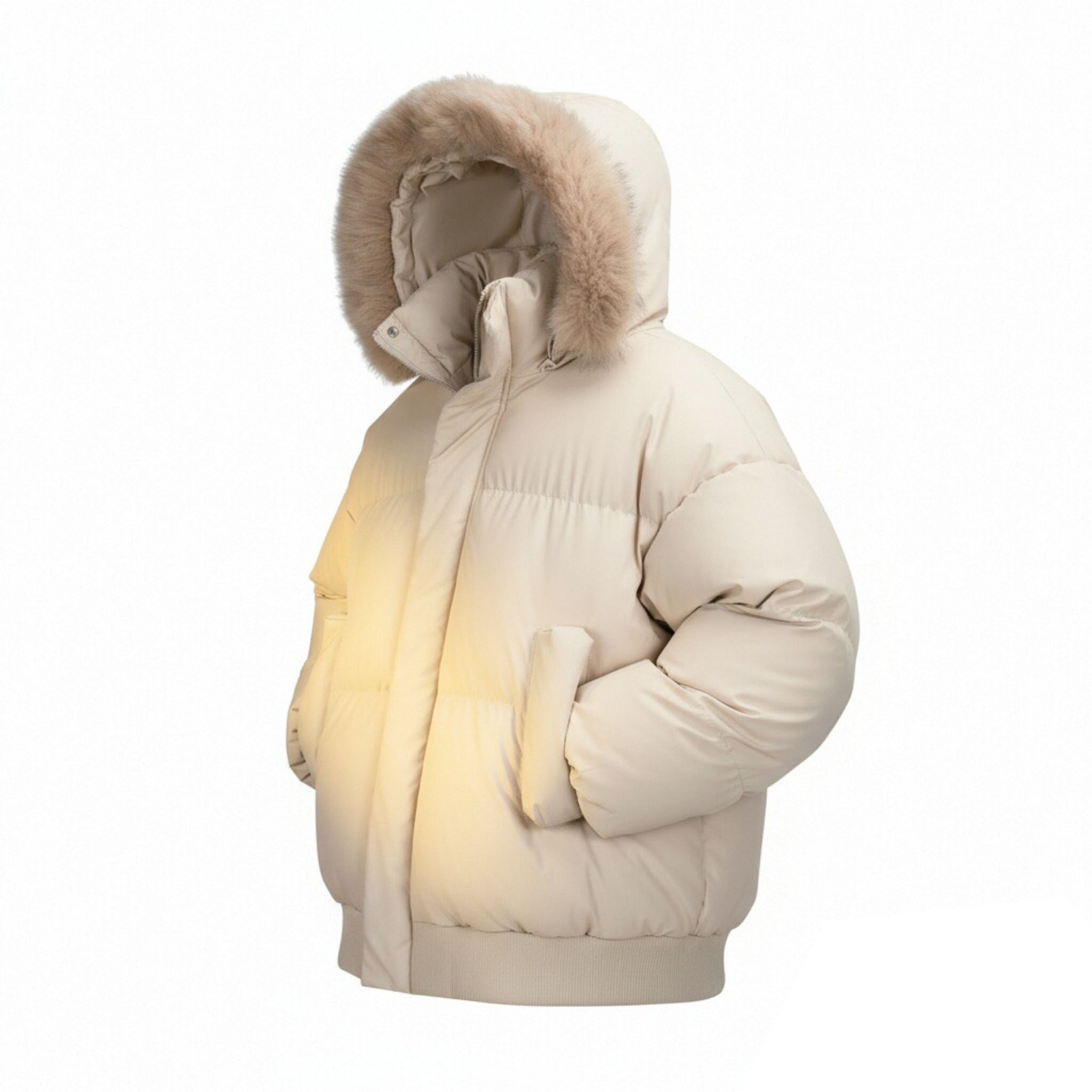 

Пуховик Unisex Hooded Thickened ZIAREL, бежевый оранжевый