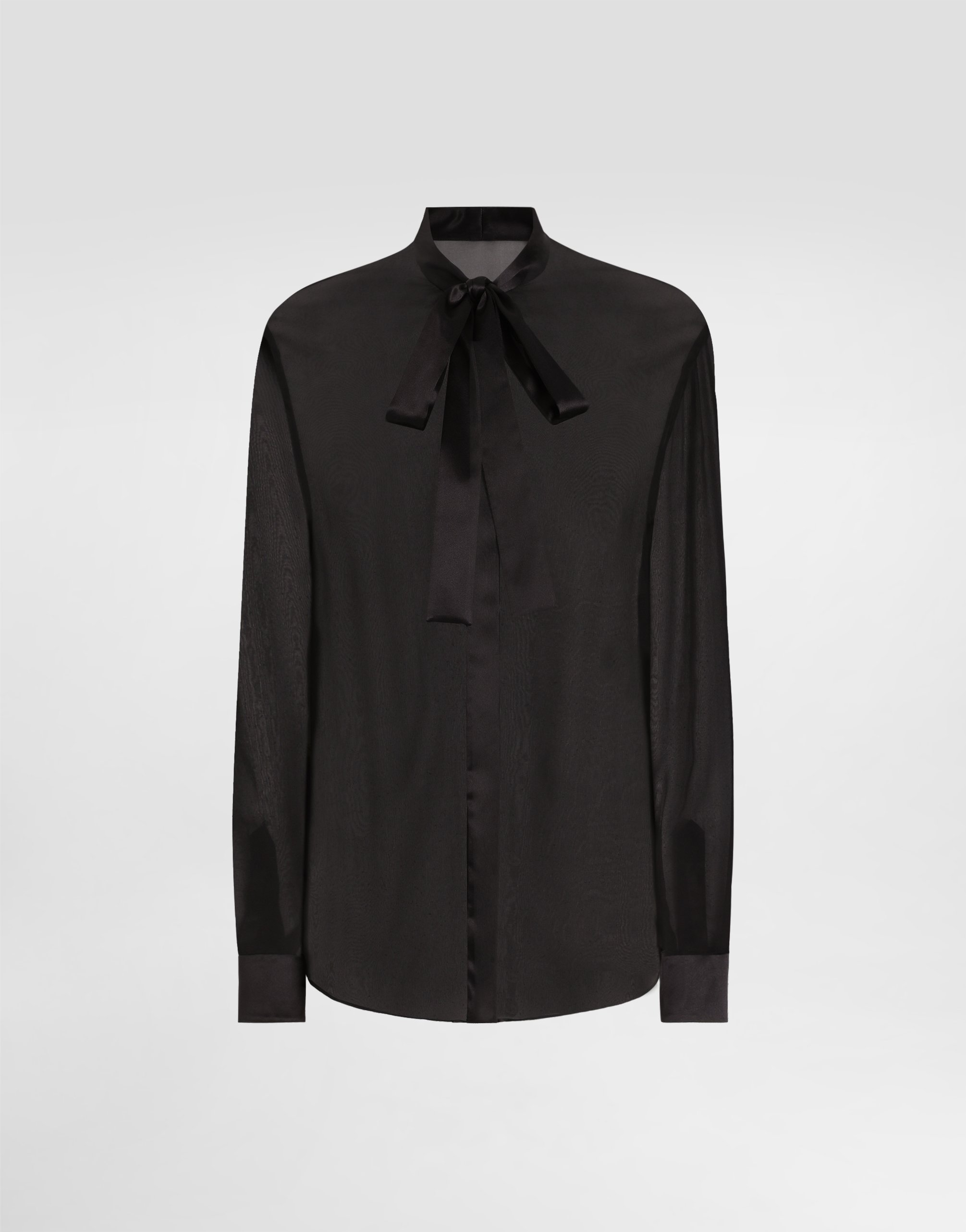 

Шифоновая блузка с бантом на воротнике Dolce & Gabbana, черный