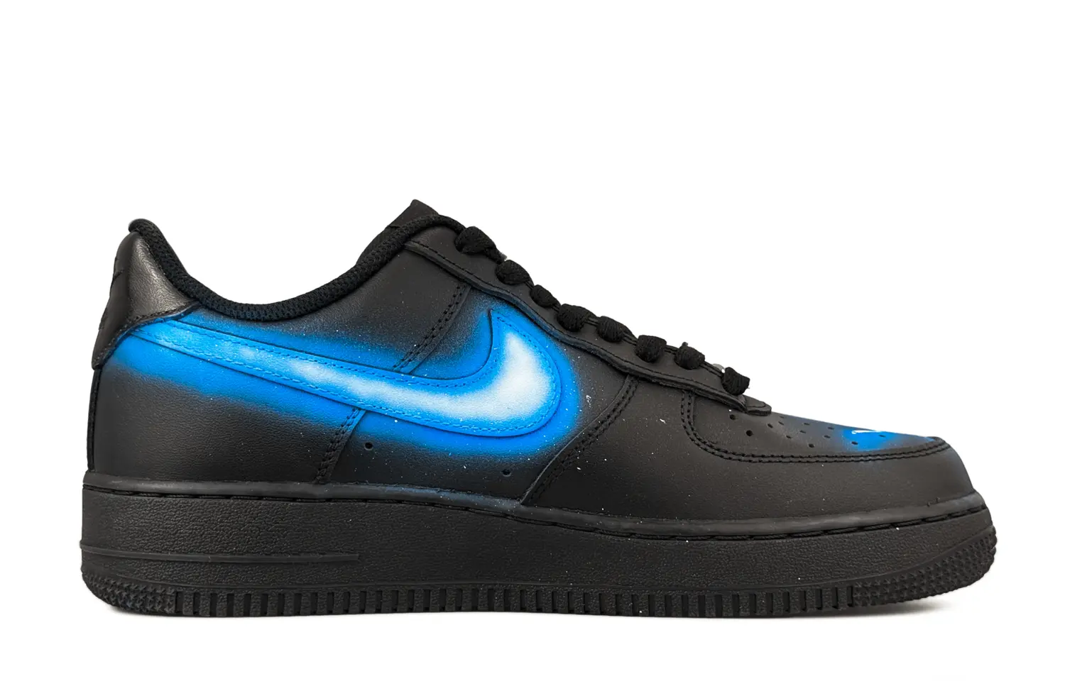 Nike Air Force 1 Abrasion Resistant Slip Resistant Low top Skateboard Shoes Men's Black Blue — фото 3