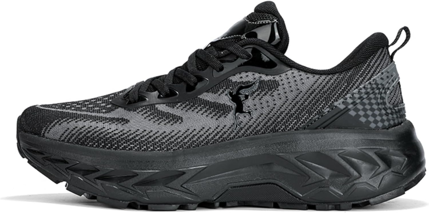 

Мужские и женские кроссовки для бегa по пересеченной местности, с широкой носочной частью, без перепада, противоскользящие, подходят для ежедневной работы, тенниса, тренажерного зала, походов и бега Flypp Lx, черный