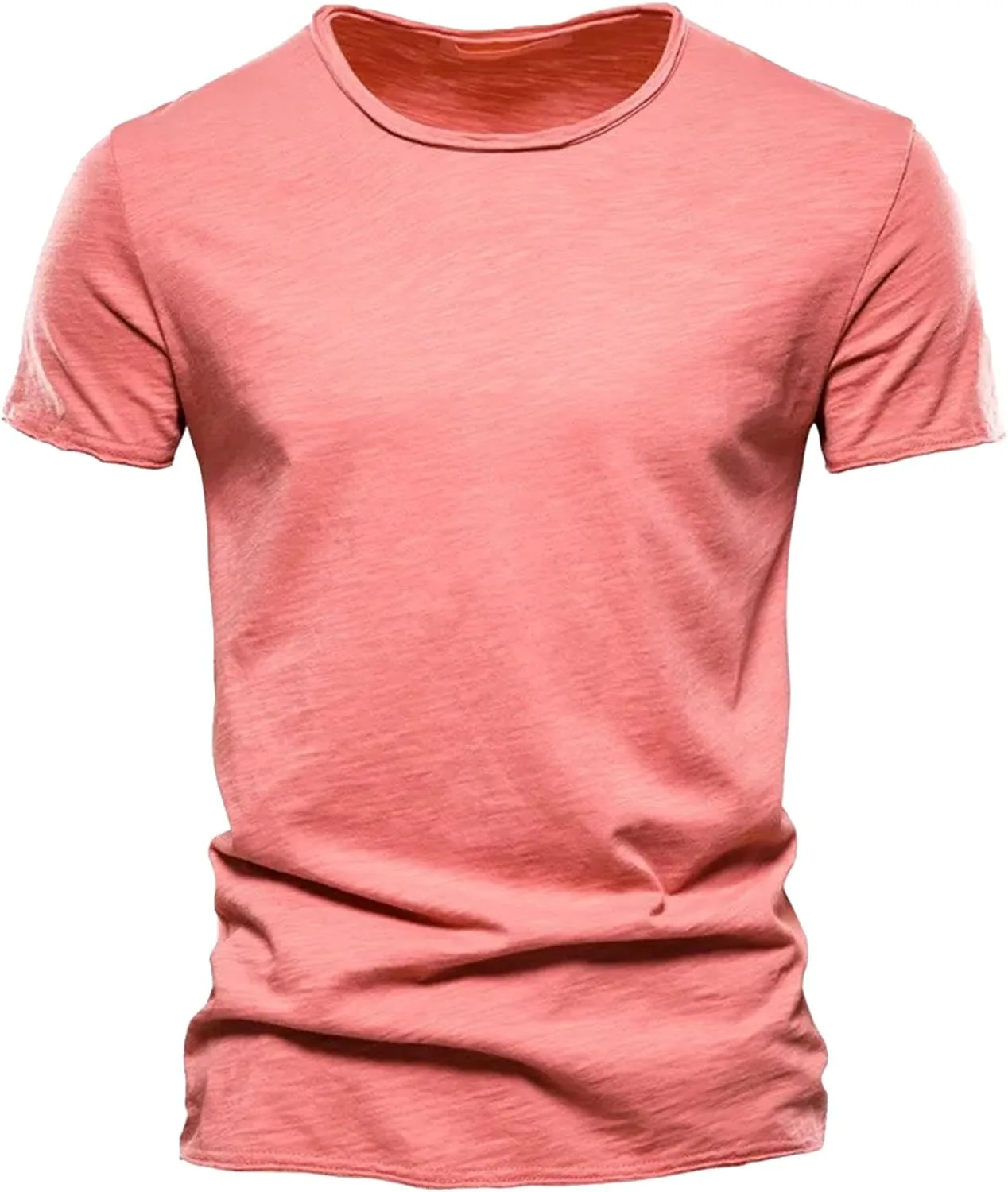 

Мужская футболка с V-образным вырезом, однотонная, стильная, приталенная, летняя, с коротким рукавом DGHM-JLMY