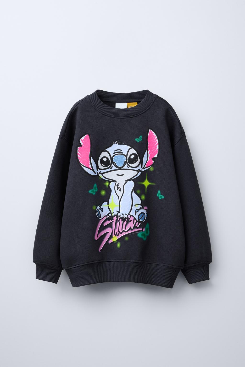 

Толстовка лило и стич disney ZARA, антрацитово-серый