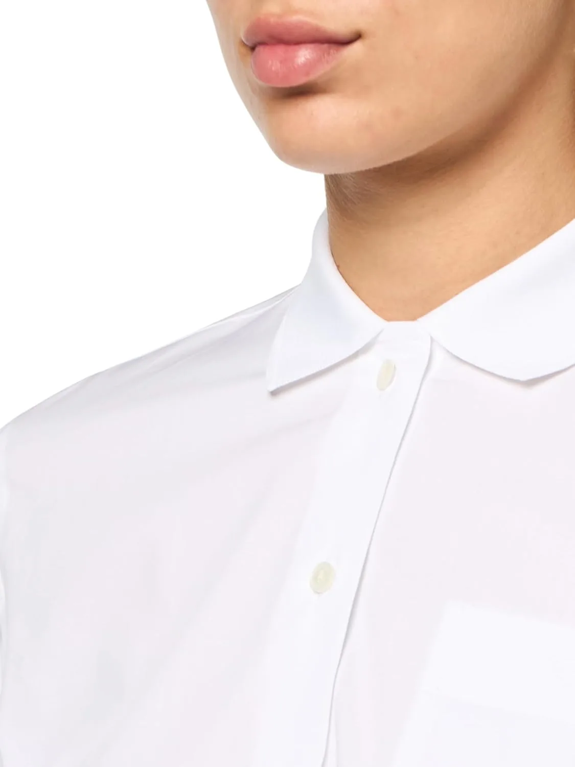 Рубашка Lacoste из эластичного поплина, приталенного кроя, белая — фото 3
