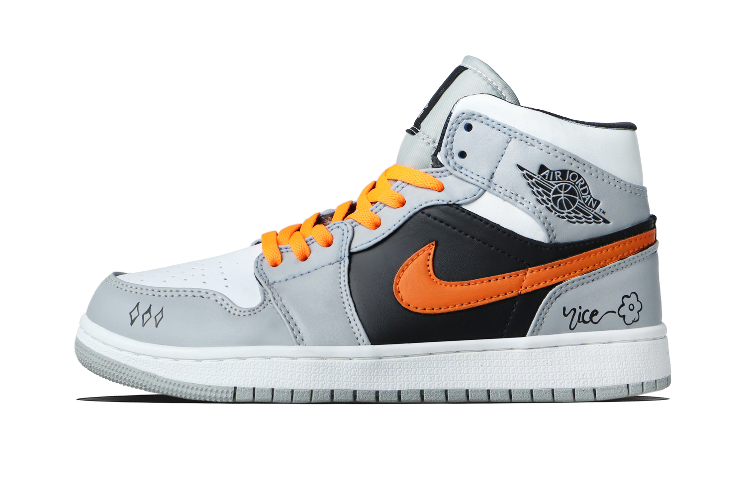 

Jordan Кроссовки Air 1 Red Orange Abrasion Resistant Mid top Vintage Basketball Unisex Orange