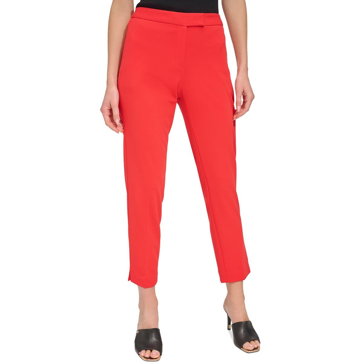 

Женские брюки-платья с высокой посадкой и щиколоткой DKNY, цвет flame