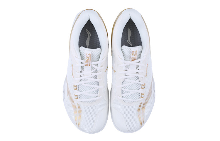 Кроссовки LINING Badminton Shoes Unisex Low-top Gold, белый — фото 3