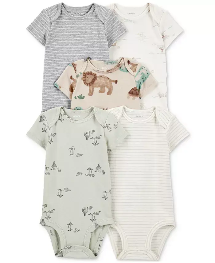 

Боди с коротким рукавом "Safari" для мальчика или девочки, 5 шт Carter's, мультиколор