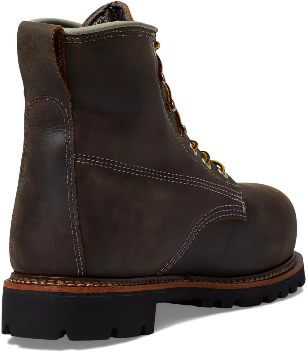 Рабочие ботинки для мужчин Thorogood American Heritage 6" из кожи, водонепроницаемые, утепленные, с композитным рифленым супинатором, носком Nano Safety, маслостойкой и противоскользящей подошвой, размер 7, широкий Name ‎Thorogood — фото 2