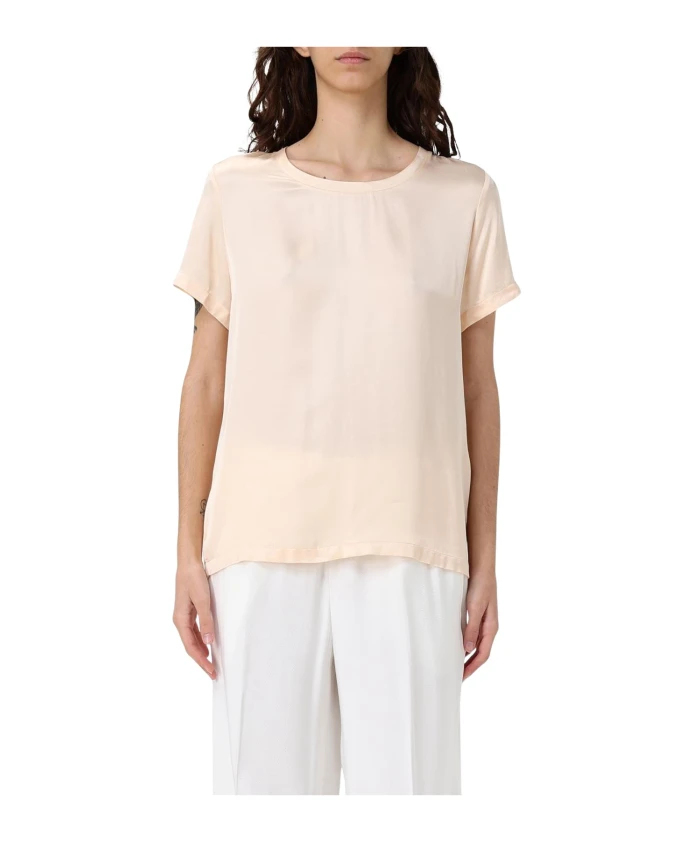 

Шелковая блузка с короткими рукавами Liu Jo, бежевый