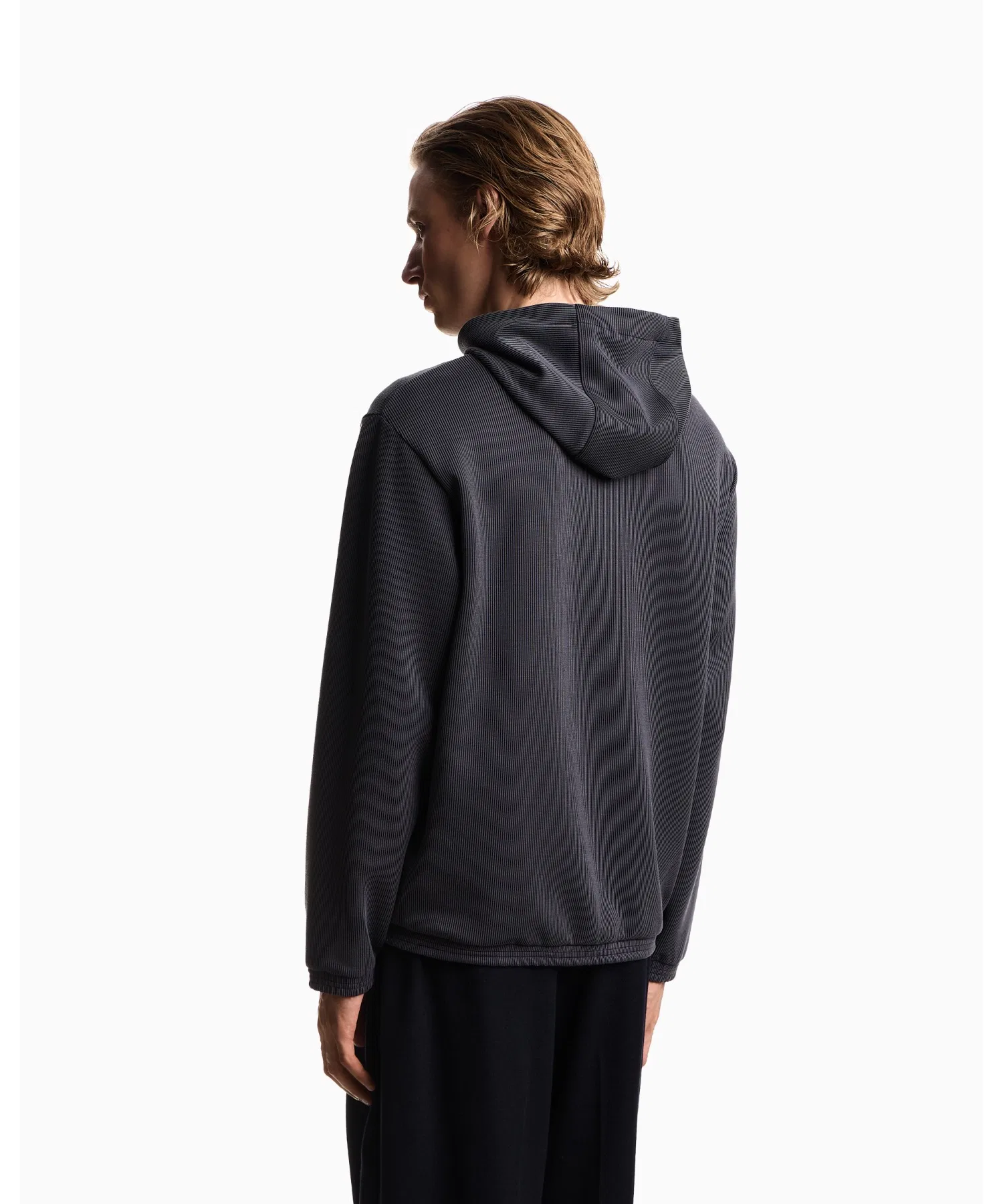 【Emporio Armani】 Толстовка с капюшоном и отделкой из репсовой ленты в стиле «пластинчатый принт» — фото 2