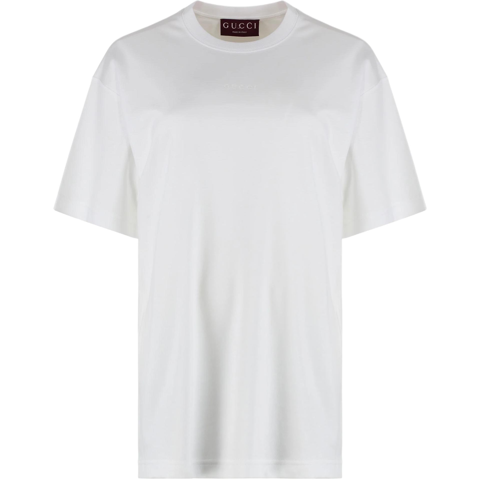 

Хлопковая футболка с вышивкой GUCCI, белый