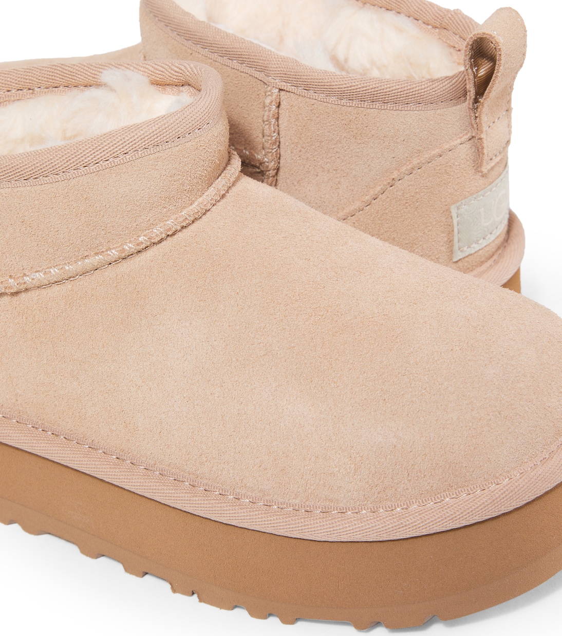 Классические ультрамини платформы из замши UGG Kids, песочный — фото 4