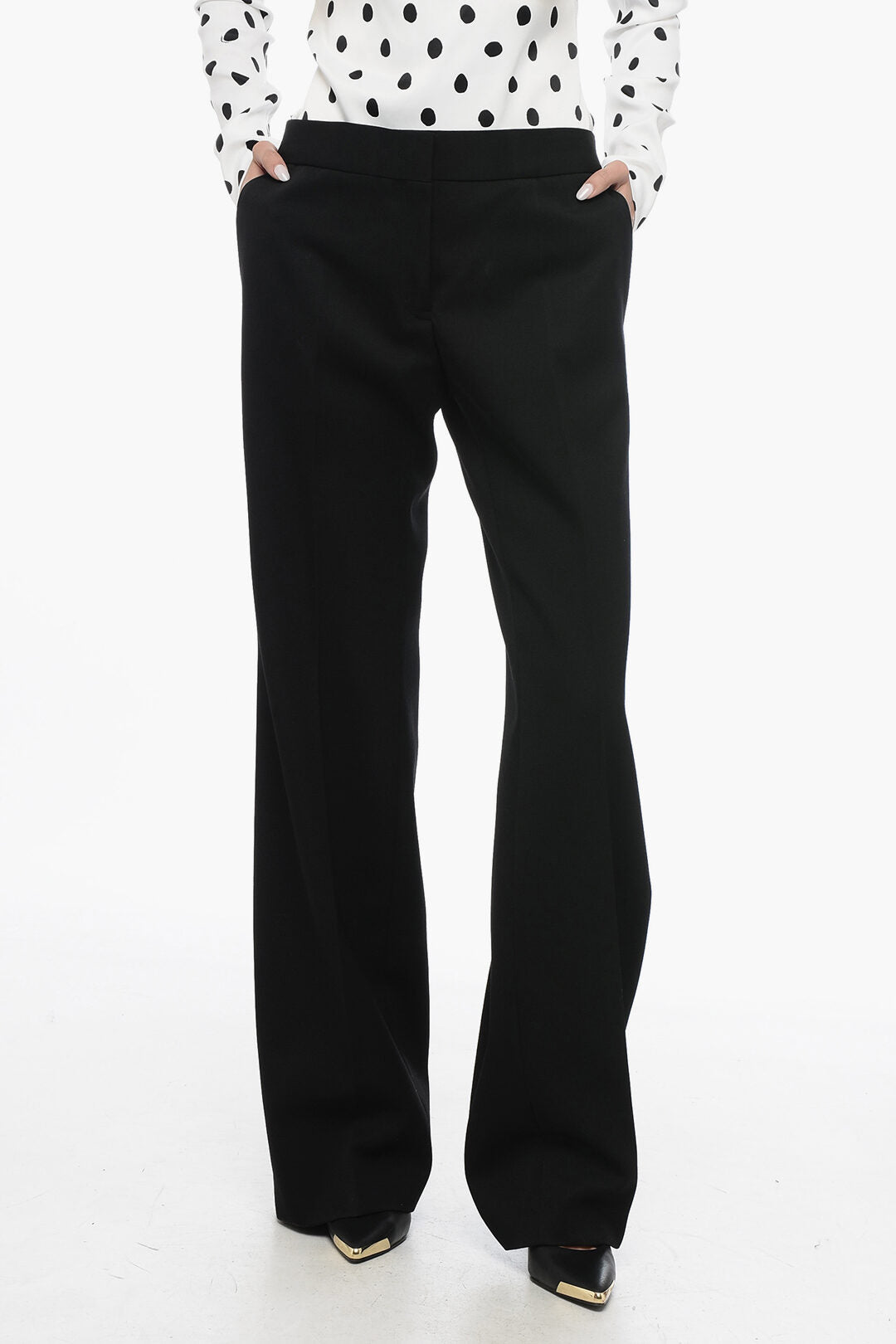 

Шерстяные брюки Jil Sander Grain de Poudre свободного кроя, черный