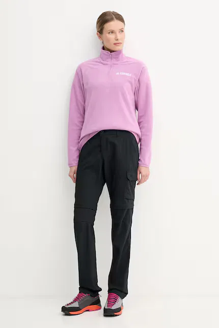 Флисовая кофта с короткой молнией Adidas TERREX, фиолетовый — фото 2