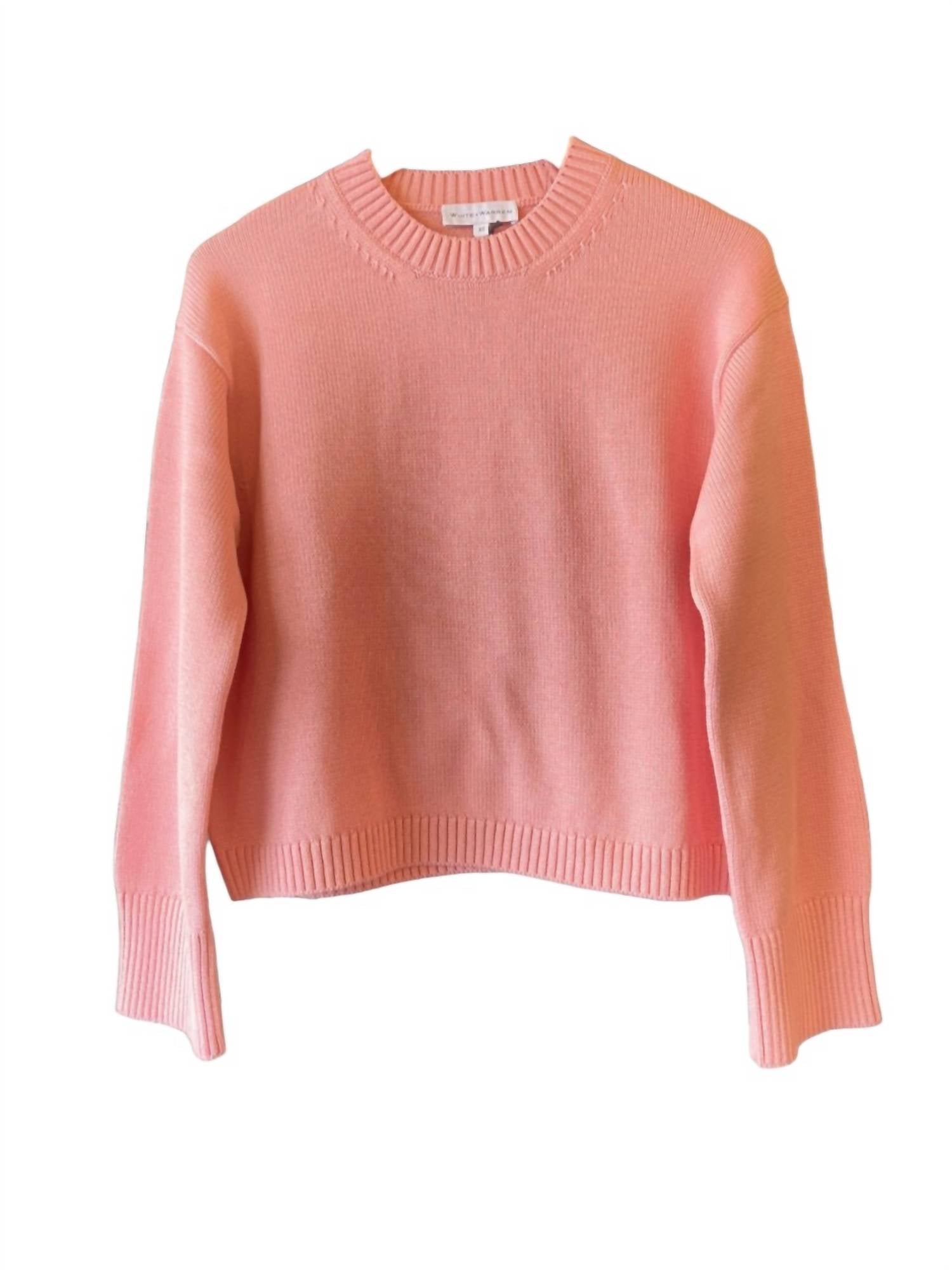 

Топ из органического хлопка с круглым вырезом цвета «выцветшая роза» White + Warren, розовый