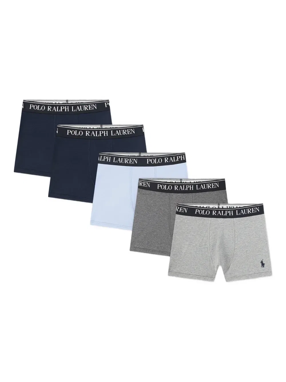 Боксеры с логотипом на поясе (комплект из пяти штук) Polo Ralph Lauren Kids, серый