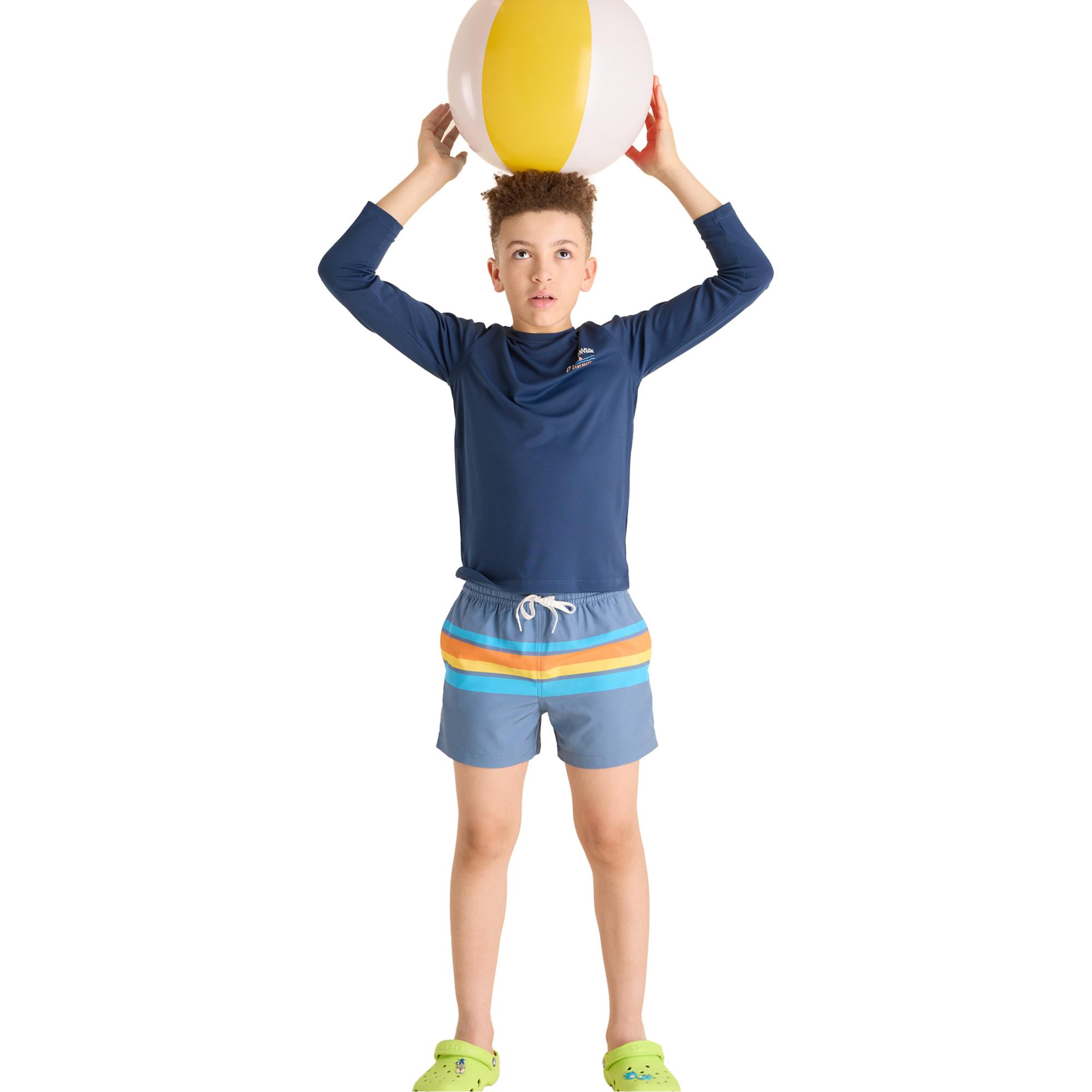 Детская футболка с круглым вырезом Surf Skin Sun Chubbies, Navy — фото 4