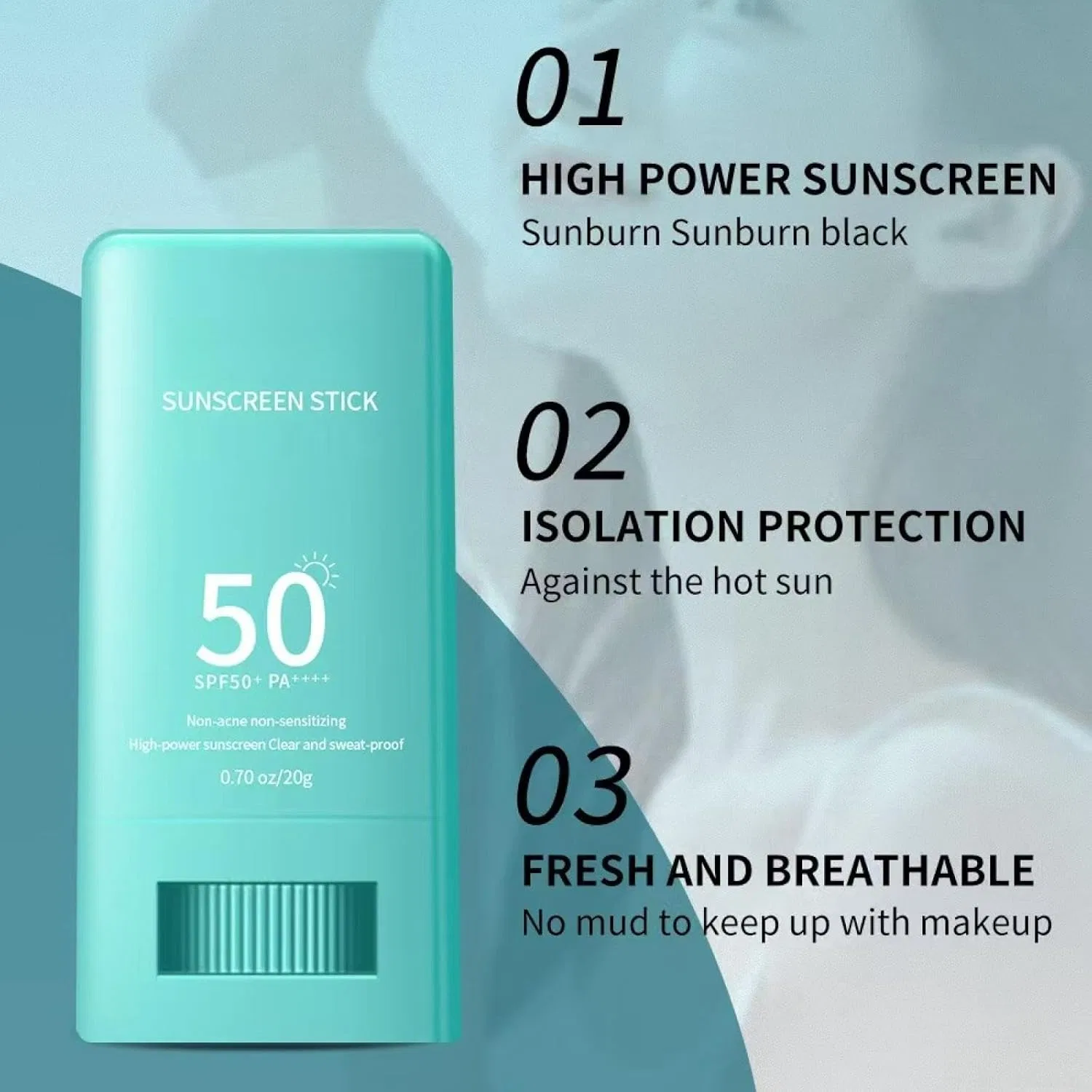 Солнцезащитный стик для лица и тела XUANOCHENG SPF50 PA++++, без отдушек, 1 шт — фото 4